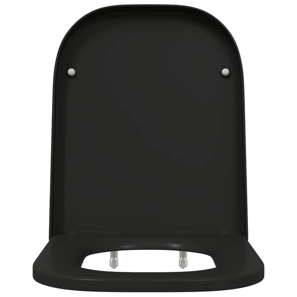 vidaXL Tualeto sėdynė Juoda 44,5 x 35 x 3,6 cm Duroplastas
