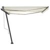 vidaXL Automatinė markizė su LED/vėjo jutikliu, kreminė, 400x300cm