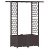 vidaXL Pakeltas lovas su trelėmis ir stogu Ruda 124,5 x 40 x 136 cm PP