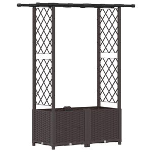 vidaXL Pakeltas lovas su trelėmis ir stogu Ruda 124,5 x 40 x 136 cm PP
