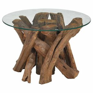 vidaXL Kavos staliukas, masyvi tikmedžio mediena, 60 cm