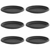 vidaXL Apvalus gėlių padėklas 6 vnt. Juoda &Oslash; 23,5 x 2,5 cm Plastmasė