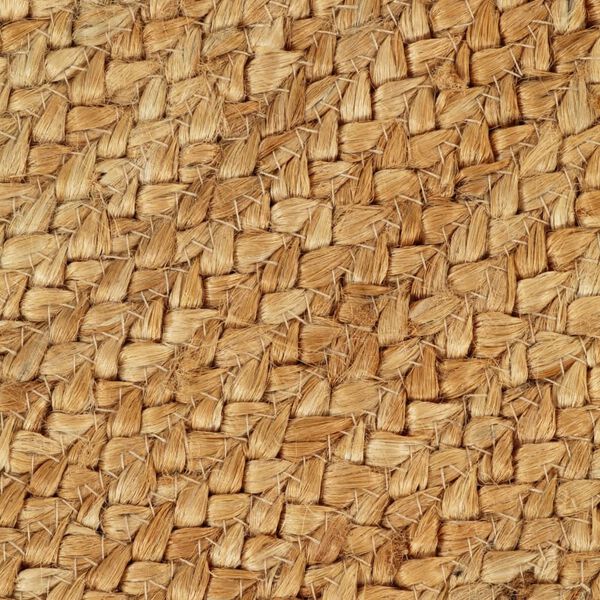 vidaXL Pintas kilimas su pa&scaron;iau&scaron;tu kra&scaron;tu, 150cm, džiutas, apskritas