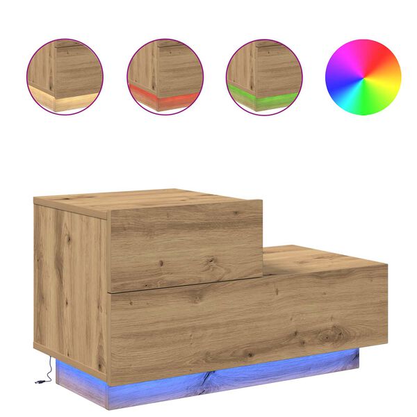 vidaXL &Scaron;alia lovos spintelė Amatininkų ąžuolas 70 x 36 x 40,5 cm.