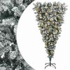 vidaXL Apverstas dirbtinis Kalėdų eglutė su &scaron;akomis 150 cm 150 LED
