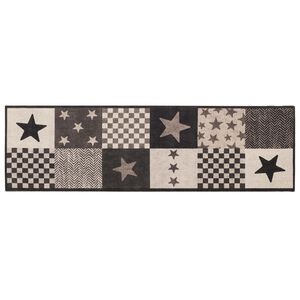 vidaXL Virtuvės kilimas Pilkos žvaigždės 150 x 45 cm 100% poliamidas