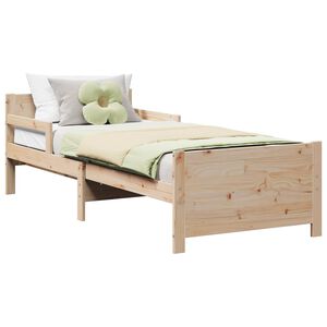 vidaXL Lovos rėmas su galvūgalio Ruda 80 x 200 cm Apdirbta mediena