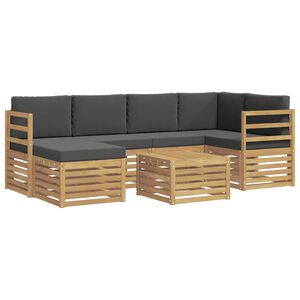 vidaXL Lauko sofos komplektas 7 vnt. Balta ir antracito Poliesteris