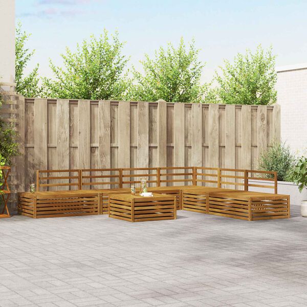 vidaXL Lauko sofos komplektas 7 Vienetas Natūrali