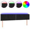 vidaXL Galvūgalis su LED, juodos spalvos, 183x16x78/88cm, aksomas