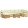 vidaXL Lauko sofos komplektas 8 pcs Balta ir kreminė 59 x 59 x 37 cm
