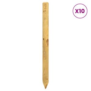 vidaXL Tvorelių stulpai 10 vnt. Ruda 120 cm Pu&scaron;ies medienos masyvas