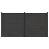 vidaXL Tvoros rinkinys 2 vnt. 353 x 186 cm WPC ir aliuminis Juoda