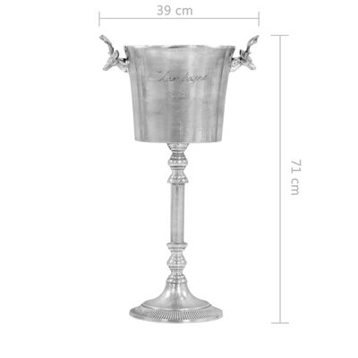 vidaXL Šampano atšaldymo indas, sidabr. sp., 39x29x71cm, aliuminis