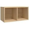 vidaXL Dėžė vinilinėms plok&scaron;telėms, ąžuolo, 71x34x36cm, mediena