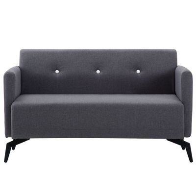vidaXL Dvivietė sofa, audinio apmušalas, 115x60x67cm, tamsiai pilka