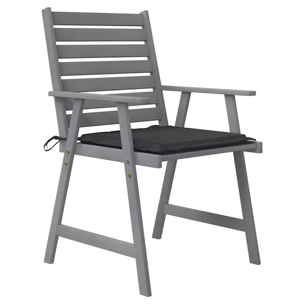 vidaXL Lauko valgomojo kėdės su pagalvėlėmis, 4vnt., akacijos masyvas