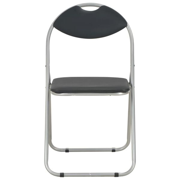 vidaXL Sulankstomos valgomojo kėdės, 4vnt., juodos sp., dirbtinė oda