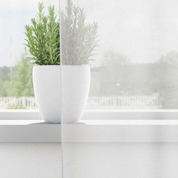 vidaXL Voile užuolaidos su strypų kišenėmis, 2vnt., baltos spalvos