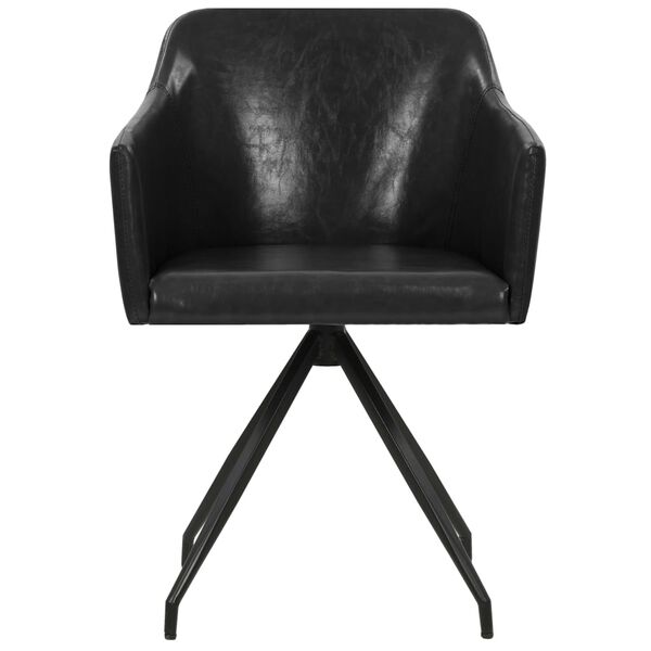 vidaXL Pasukamos valgomojo kėdės, 2vnt., juodos spalvos, dirbtinė oda