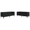 vidaXL Svetainės sofa 2 pcs Juoda 194 x 74,5 x 70,5 cm Dirbtinė oda