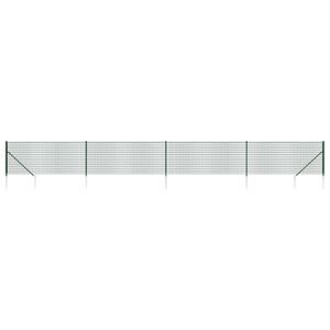 vidaXL Vielinė tinklinė tvora su smaigais, žalios spalvos, 0,8x10m