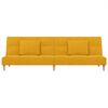 vidaXL Dvivietė sofa-lova su dvejomis pagalvėmis, geltona, audinys