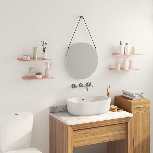 vidaXL Plūduriuojanti lentyna 4 pcs Rožinė 40 x 18 x 2,5 cm Plienas