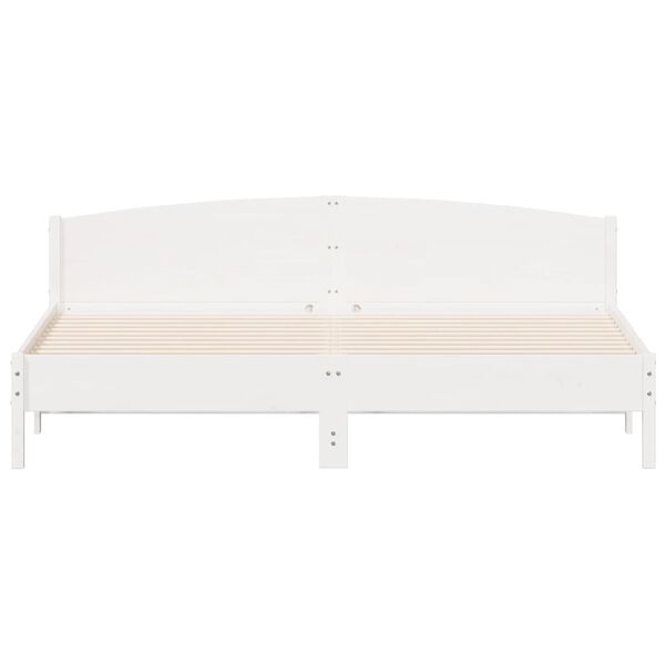 vidaXL Lovos rėmas be čiužinio, baltas, 180x200cm, pušies masyvas