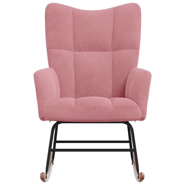 vidaXL Supama kėdė, rožinės spalvos, aksomas