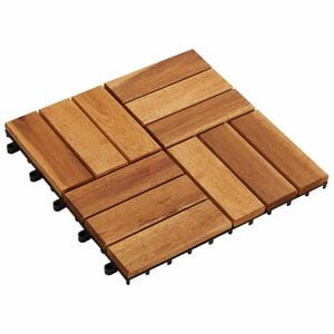 vidaXL Terasinė Plytelė 10 pcs Ruda 30 x 30 cm Akacijos kietasis medis