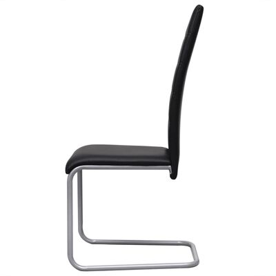 vidaXL Gembinės valgomojo kėdės, 4vnt., juodos, dirbtinė oda
