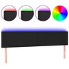 vidaXL Galvūgalis su LED, juodos spalvos, 180x5x78/88cm, dirbtinė oda
