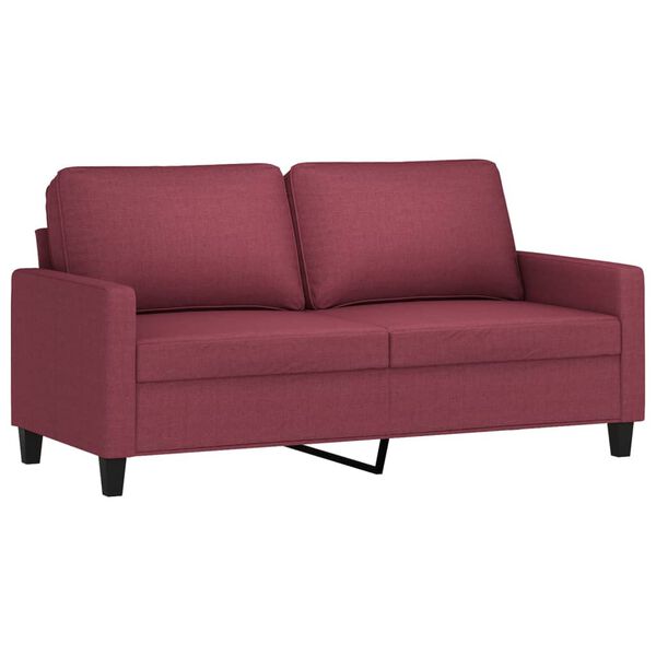 vidaXL Dvivietė sofa, raudonojo vyno spalvos, 140cm, audinys