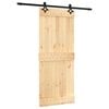 vidaXL Slankios durys Natūrali ir juoda 85 x 210 cm