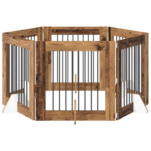vidaXL &Scaron;unų vartai su stovais 6 pcs Sendintos medienos 80 x 80 cm