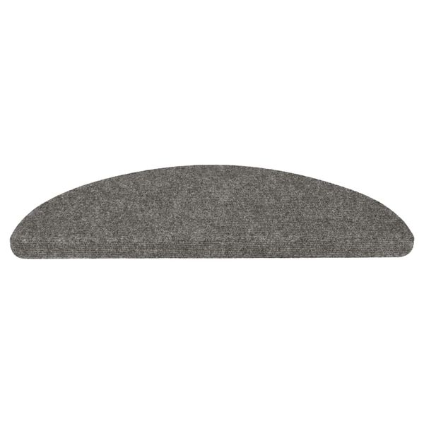 vidaXL Lipnūs laiptų kilimėliai, 15vnt., pilkos spalvos, 56x17x3 cm