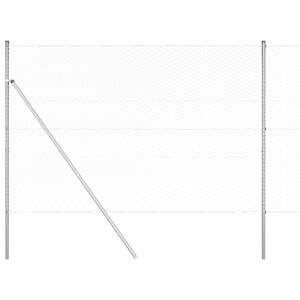 vidaXL Heksagonalinė tvoros tvirtinimo sistema 100 x 1,5 m Sidabrinė
