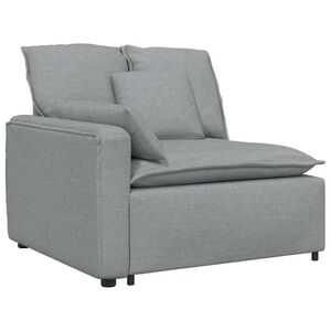vidaXL Modulinė sofa su porankiu ir pagalvėlėmis, &scaron;viesiai pilka, 100 cm