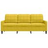 vidaXL Trivietė sofa, geltonos spalvos, 180cm, aksomas