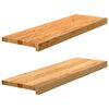 vidaXL Laiptų pakopos, 2 vnt., &scaron;viesiai rudos, ąžuolo medienos masyvas