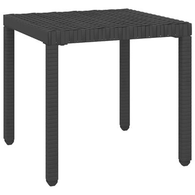 vidaXL Saulės gultai su staliuku, 2vnt., juodos spalvos, poliratanas