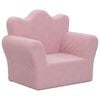 vidaXL Vaiki&scaron;ka sofa, rožinės spalvos, mink&scaron;tas pliu&scaron;as