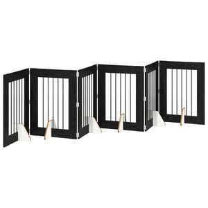 vidaXL Sulankstomi &scaron;unų vartai su stovais 6 pcs Juodojo ąžuolo 362 cm