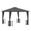 vidaXL Pavėsinė su &scaron;oninėmis sienomis ir stogu, antracito, 3x3m