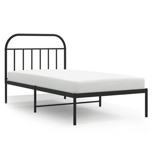 vidaXL Metalinis lovos rėmas su galvūgaliu, juodos spalvos, 100x200cm