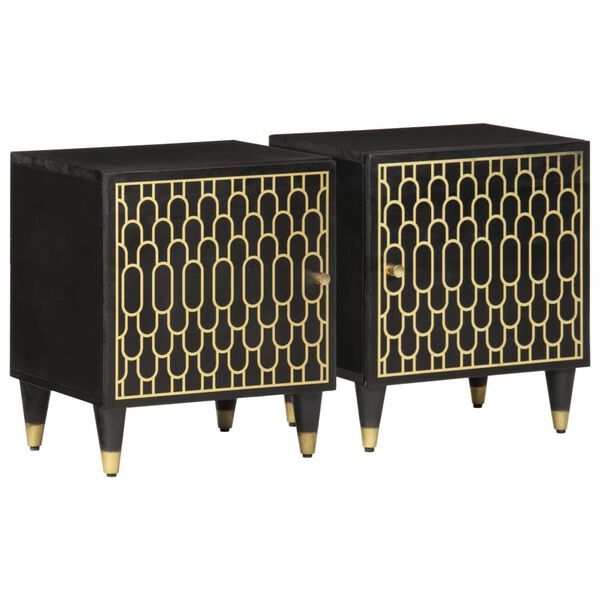 vidaXL Naktinės spintelės, 2vnt., 40x33x46cm, mango medienos masyvas