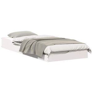 vidaXL Lovos rėmas Balta 100 x 220 cm Kietos pu&scaron;ies mediena