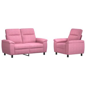 vidaXL Sofos komplektas 2 pcs Rožinė Audinys