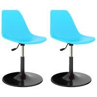 vidaXL Pasukamos valgomojo kėdės, 2vnt., mėlynos spalvos, PP